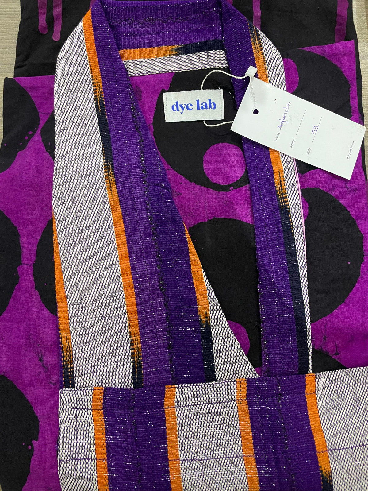 magenta and black multiprint agbada with baule kita collar 