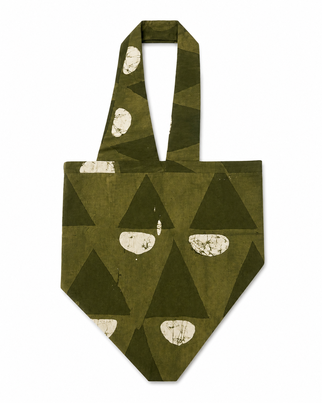 white and khaki bib