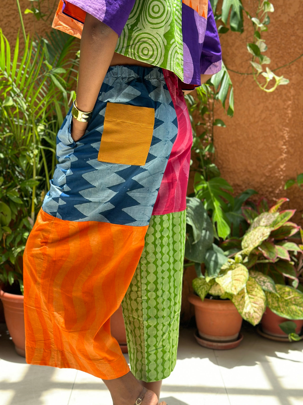 Multicolor Crop Shirt