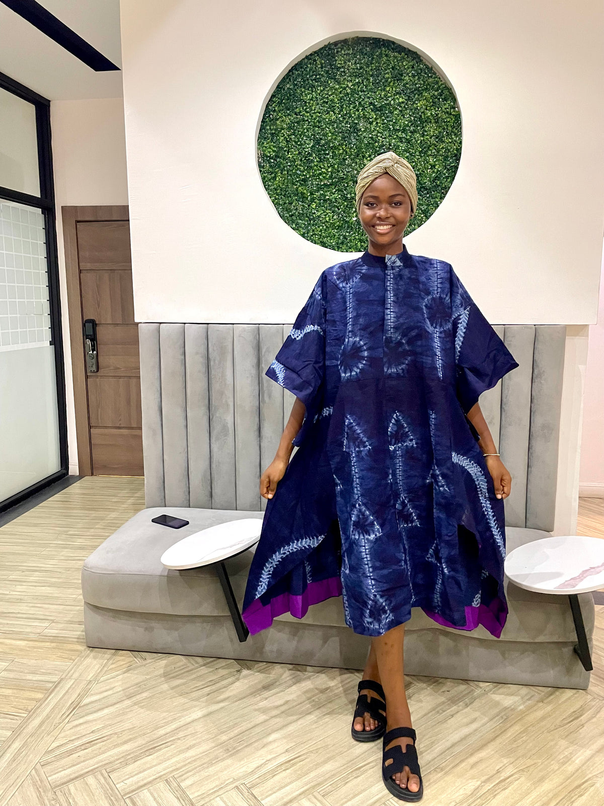 indigo multiprint shirt dress