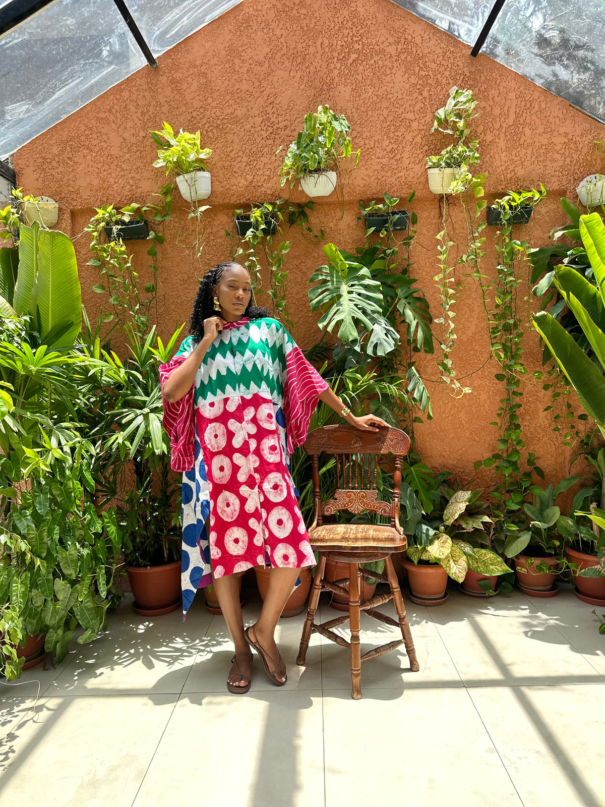 bright multicolour shirt dress 