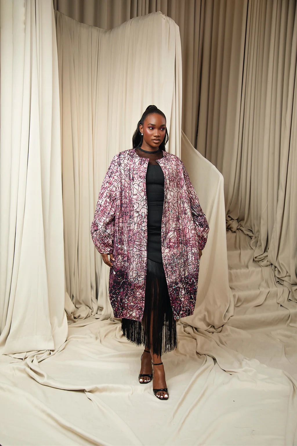 YARNED COCOON COAT