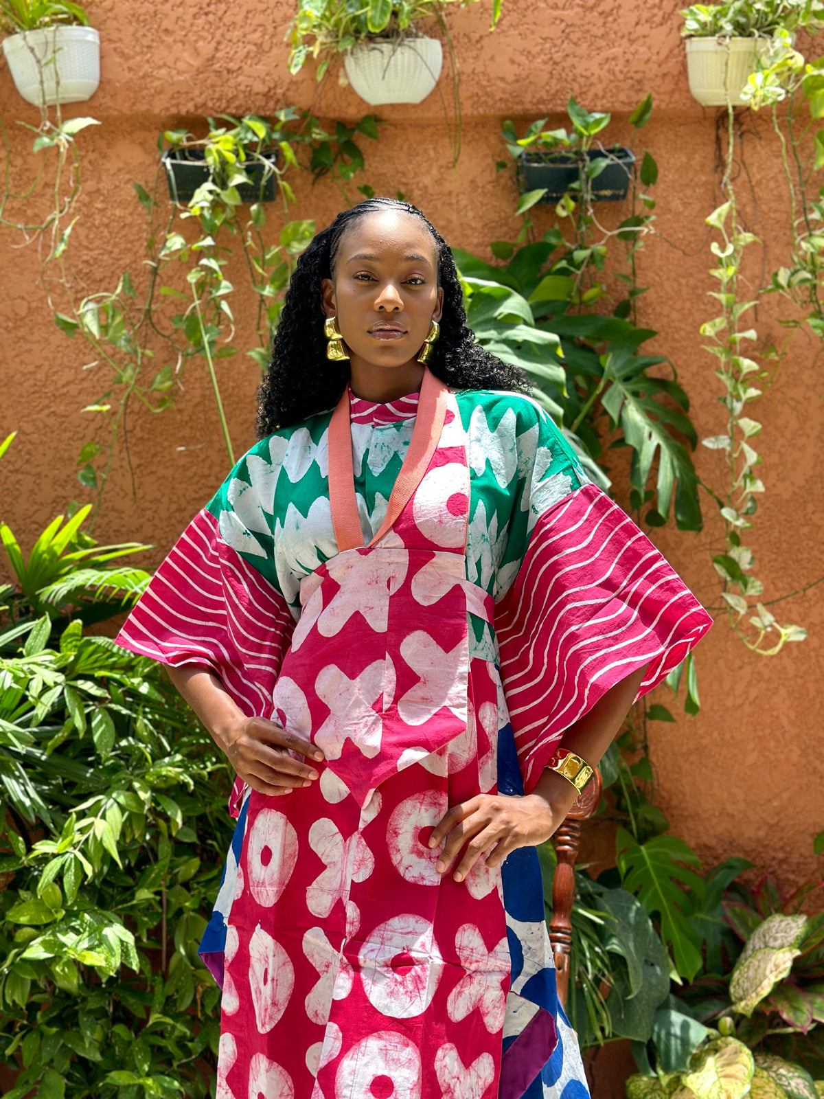 bright multicolour shirt dress 