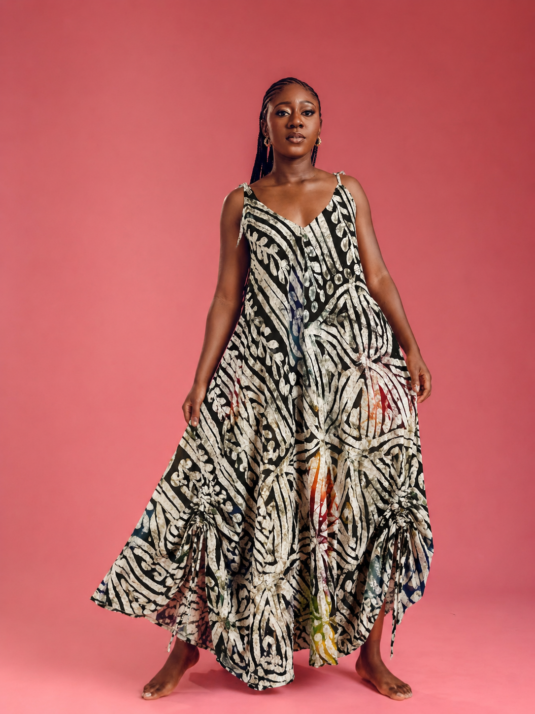 REEMA DRAWSTRING SLEEVELESS DRESS