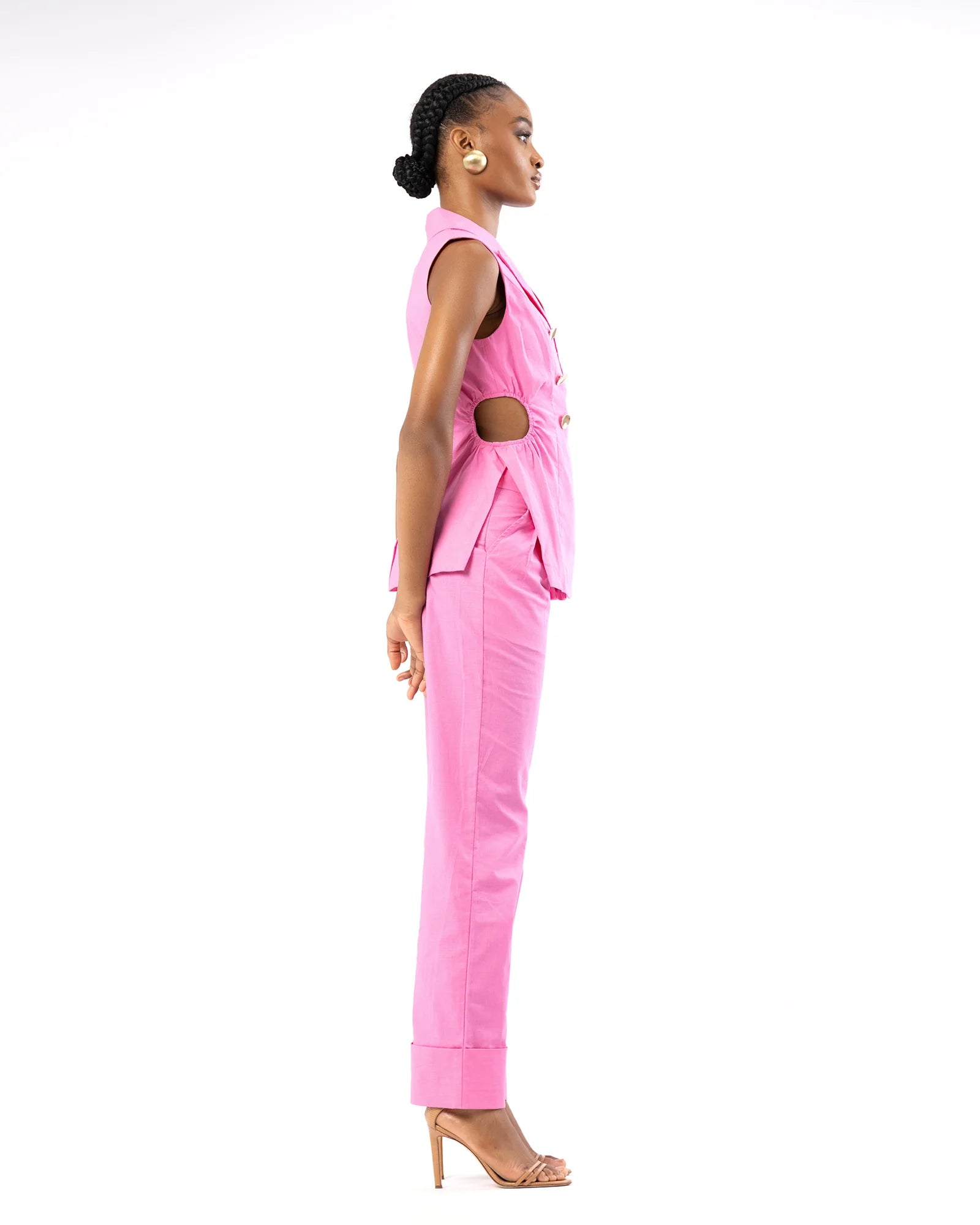 NELIA WAISTCOAT AND PANT SET in Pink