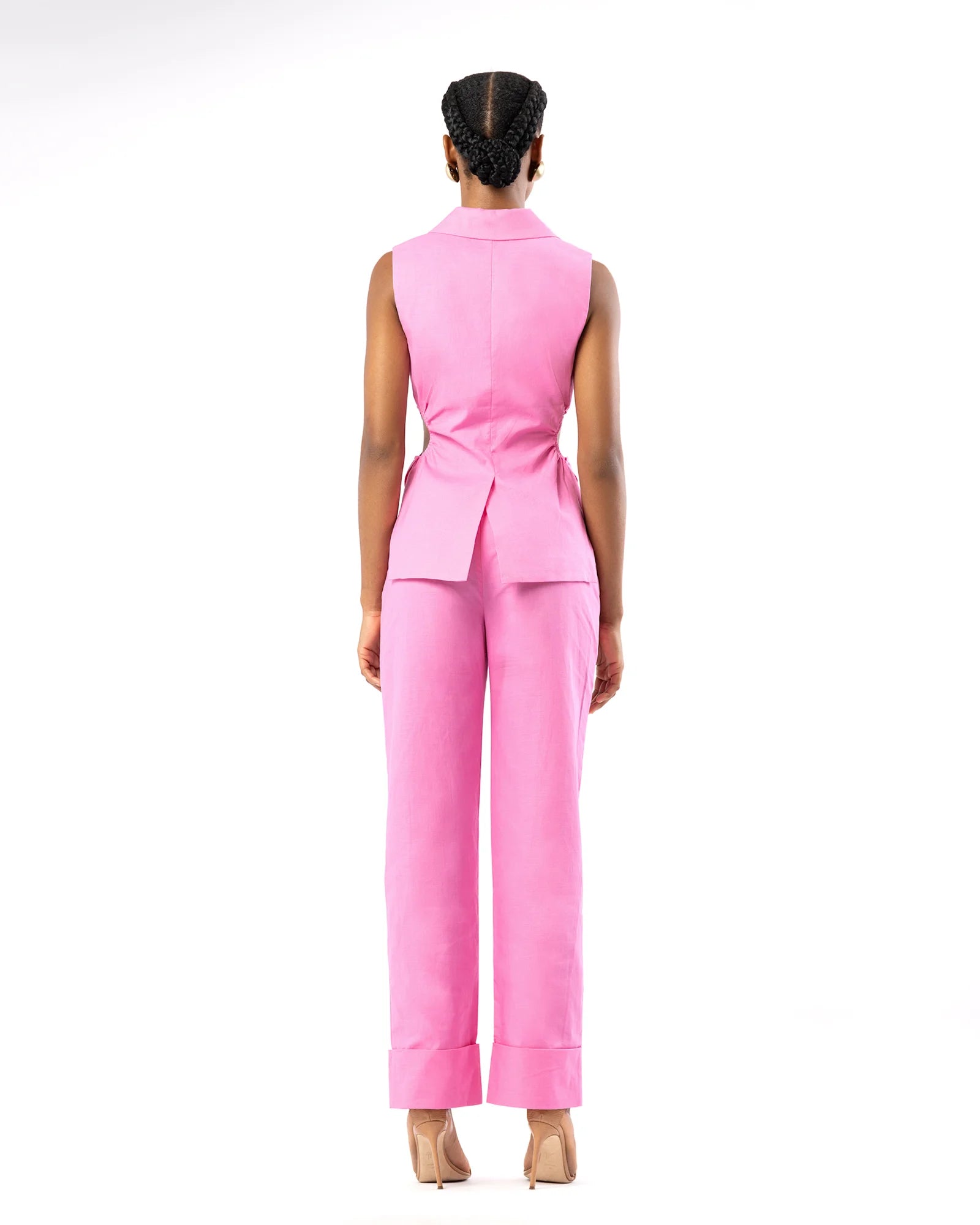 NELIA WAISTCOAT AND PANT SET in Pink