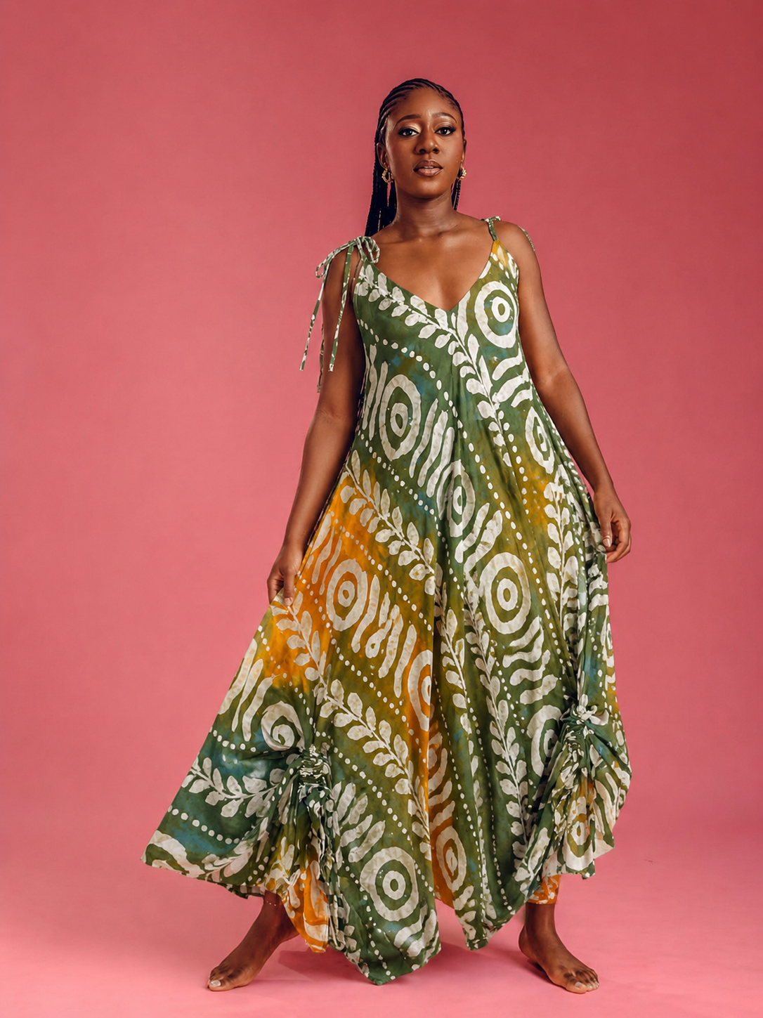REEMA DRAWSTRING SLEEVELESS DRESS