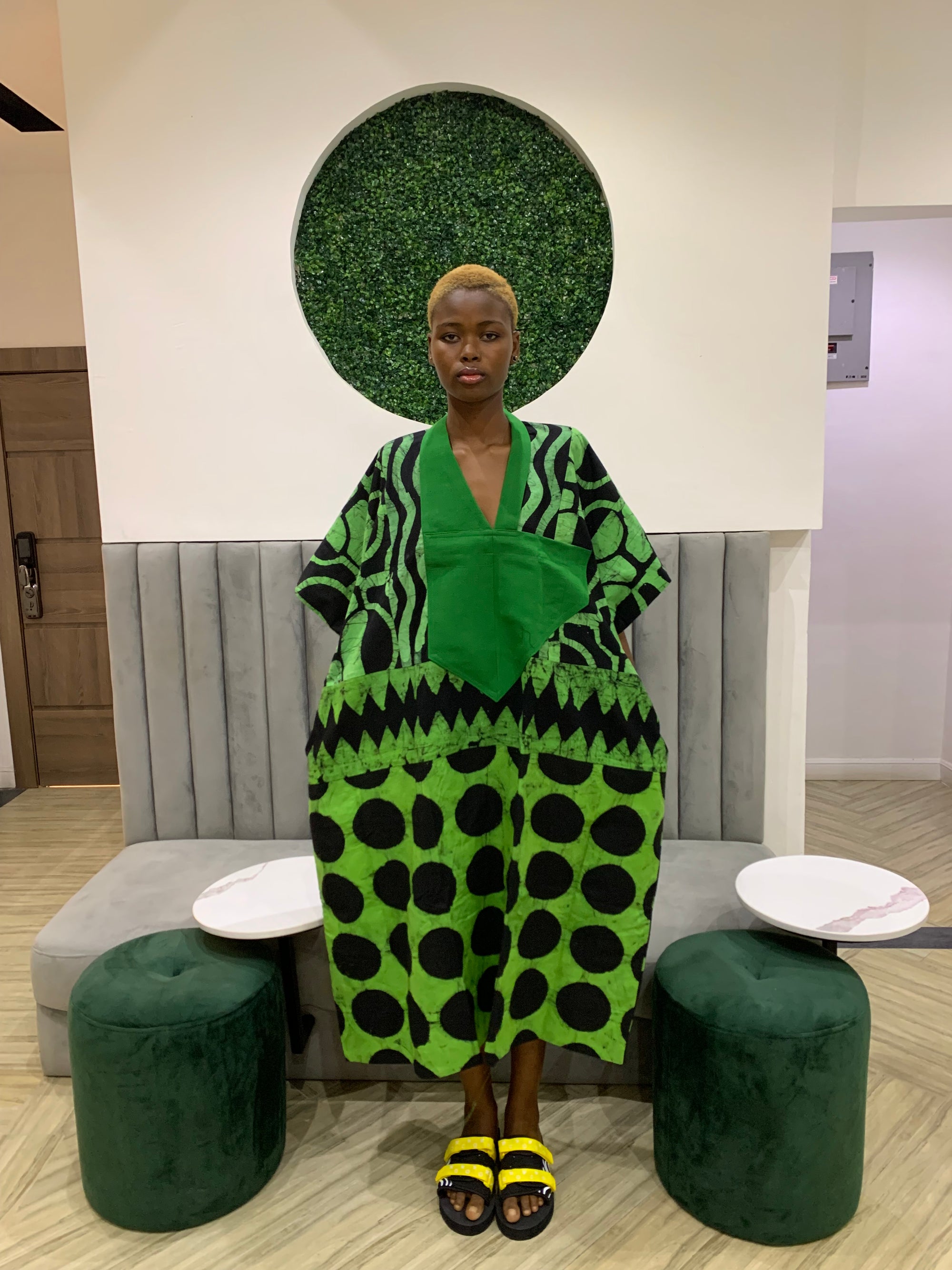 green and black midi agbada