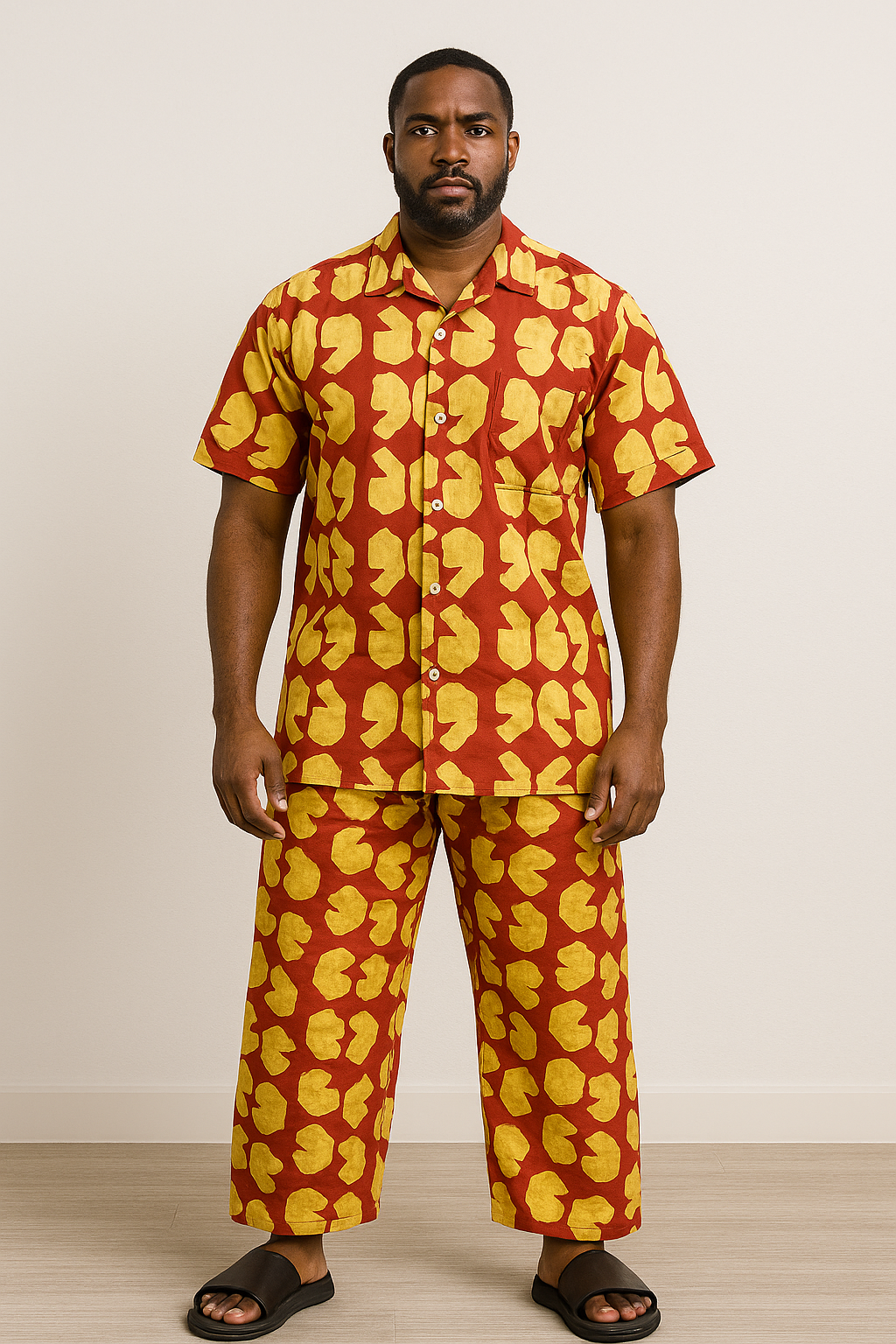 69 CREAM AND CORAL SHIRT