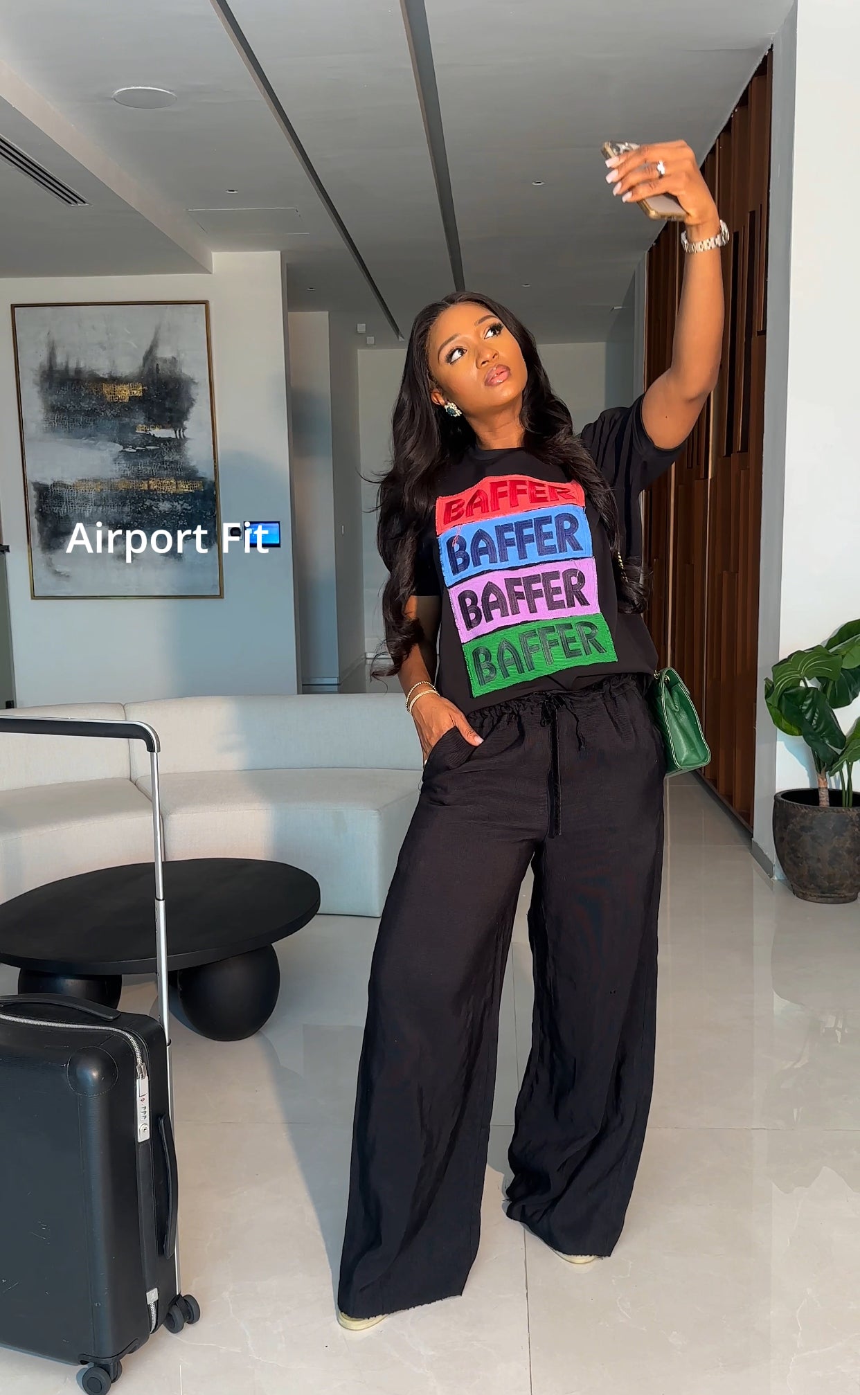 BLACK MULTI BAFFER TEE