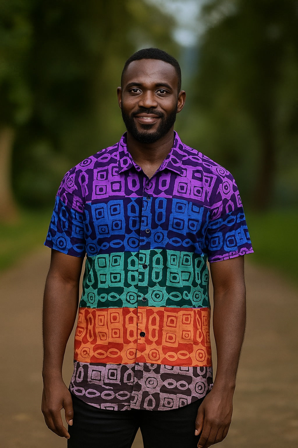 COLOR BLOCKING ADIRE PANELED TOP