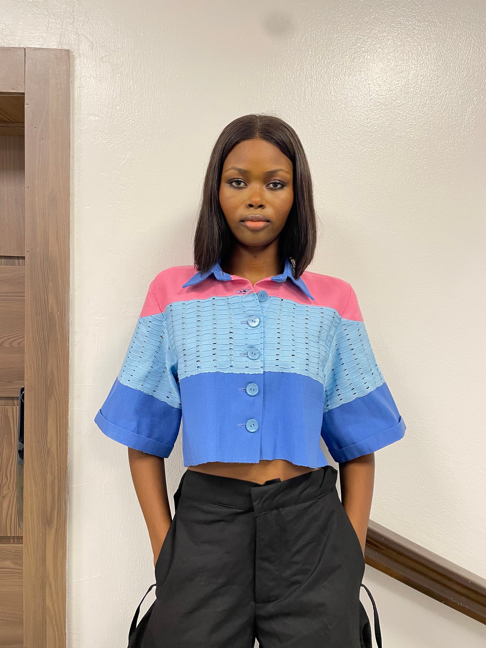 PANELED ASO-OKE JACKET