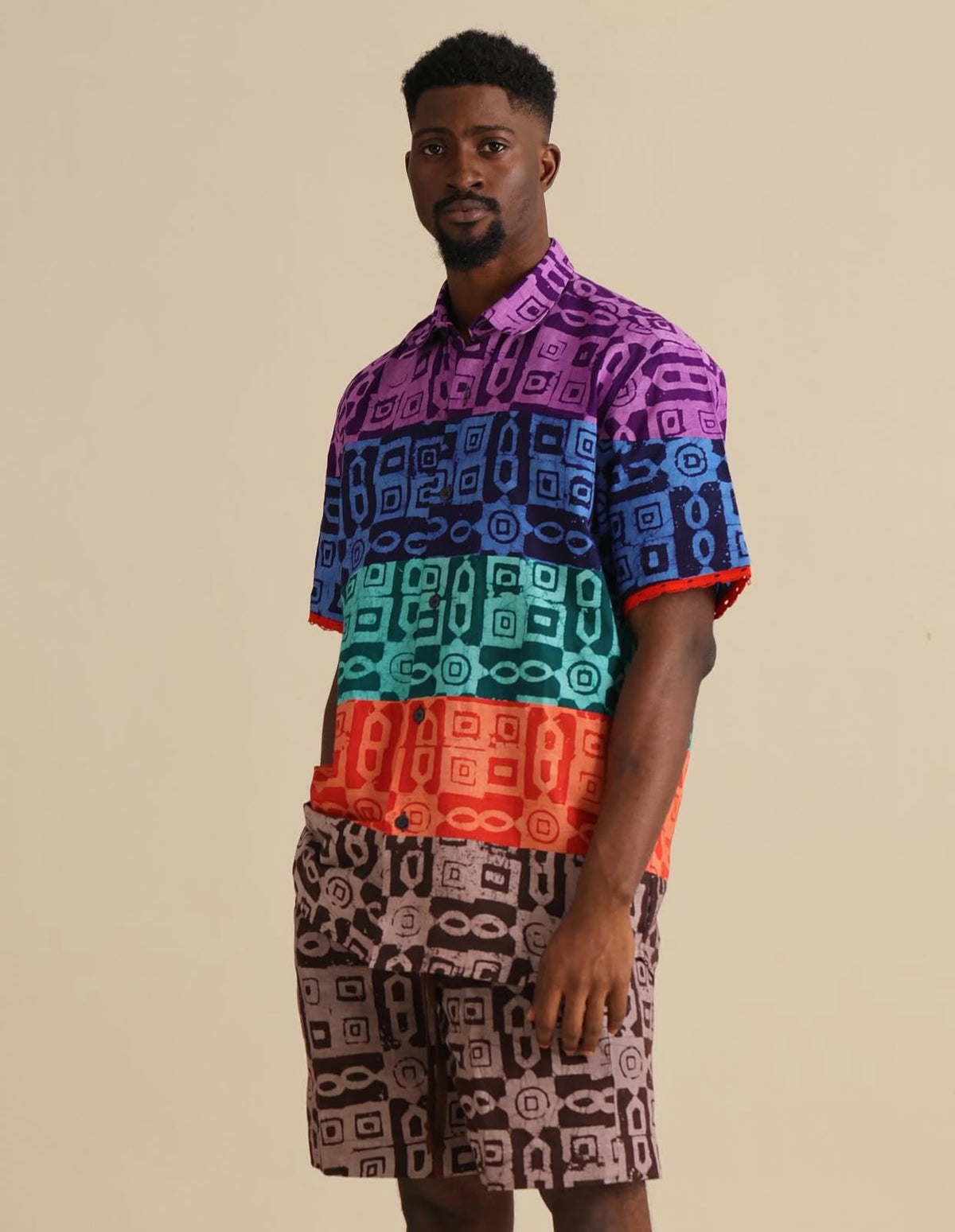 COLOR BLOCKING ADIRE PANELED TOP