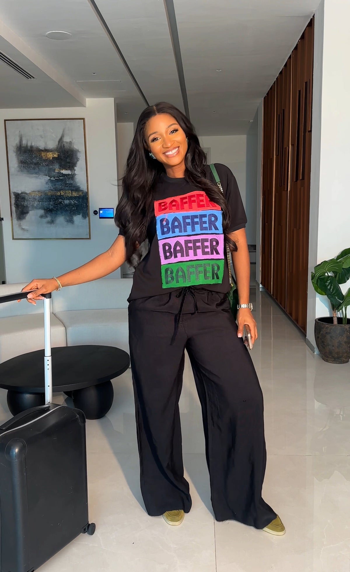 BLACK MULTI BAFFER TEE