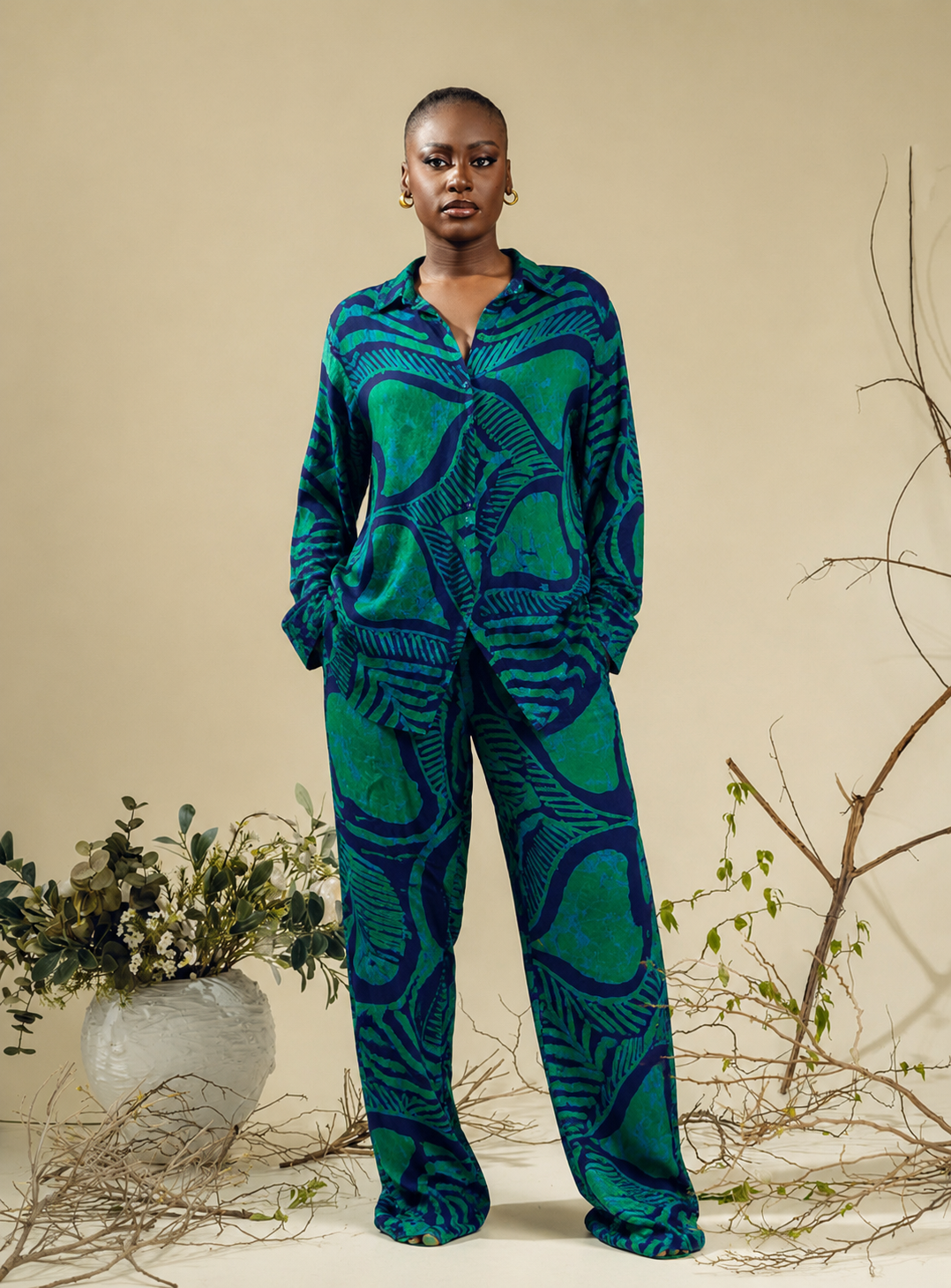 TUTU CREPE ADIRE PANTS SET