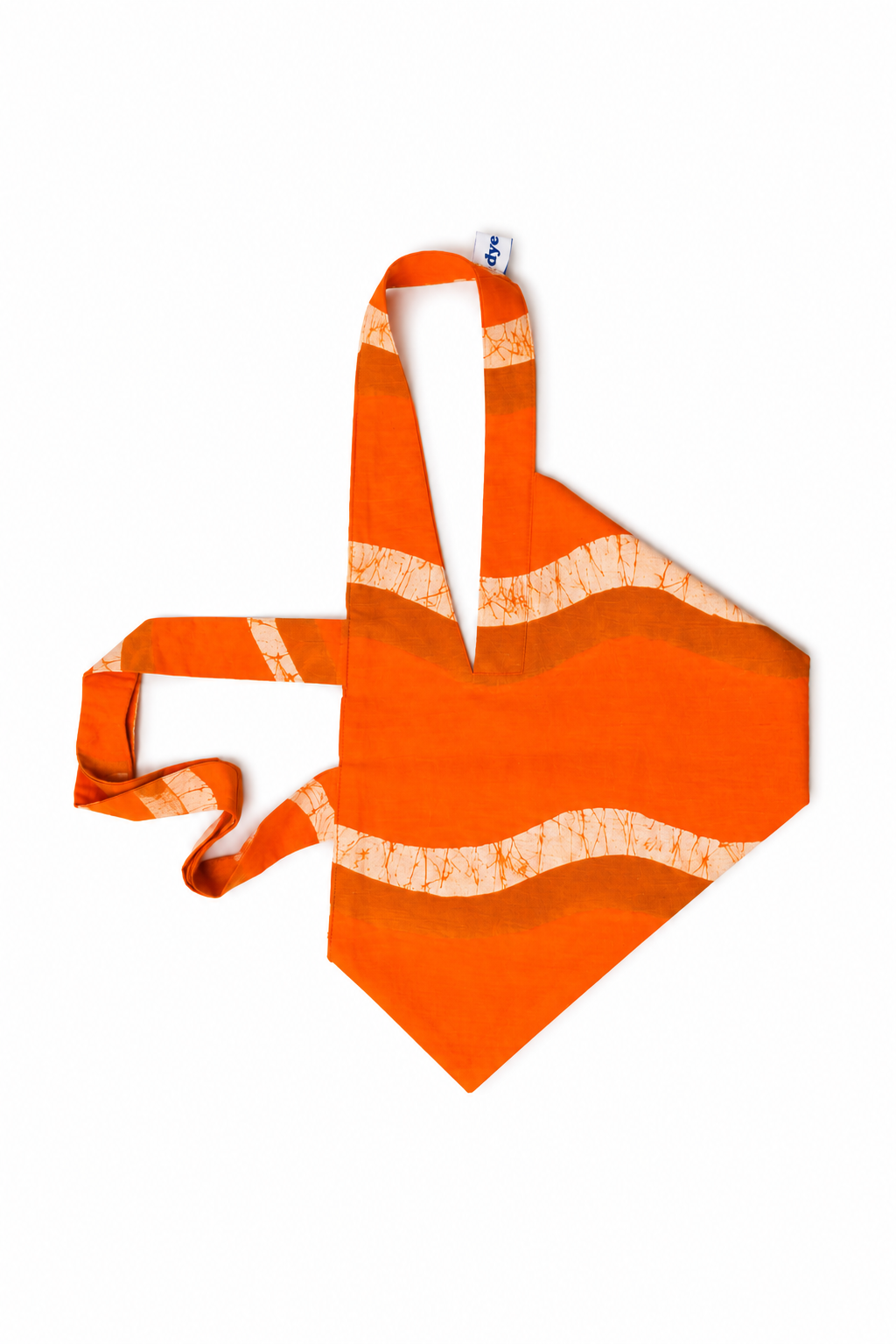 white and tangerine bib