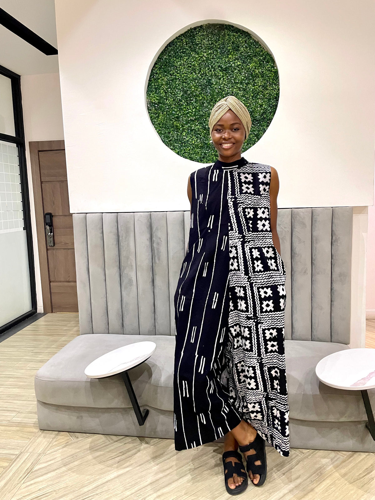 black and white xo multiprint jumpsuit