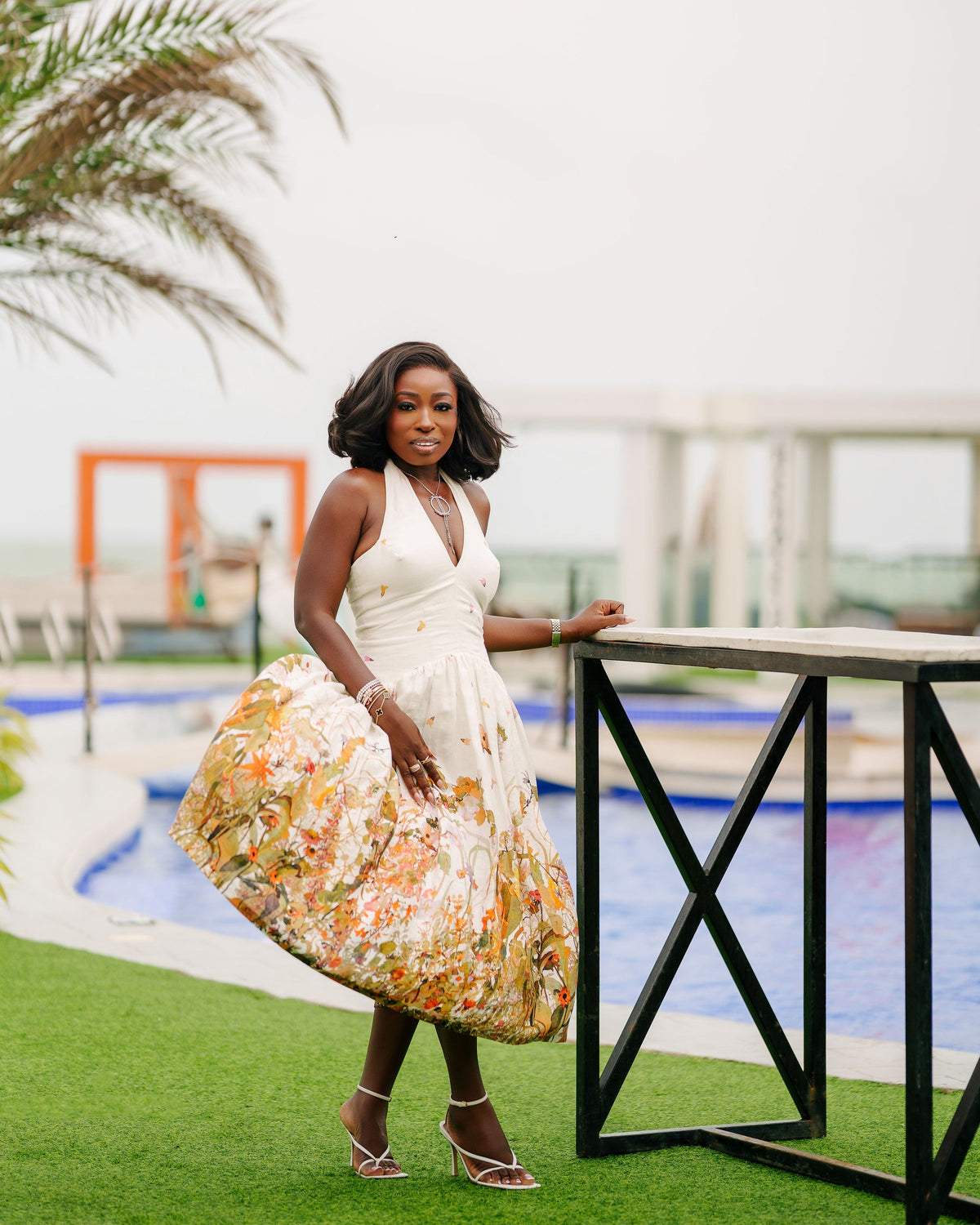 PALAIS LINEN MIDI ALTER DRESS MULTICOLOR