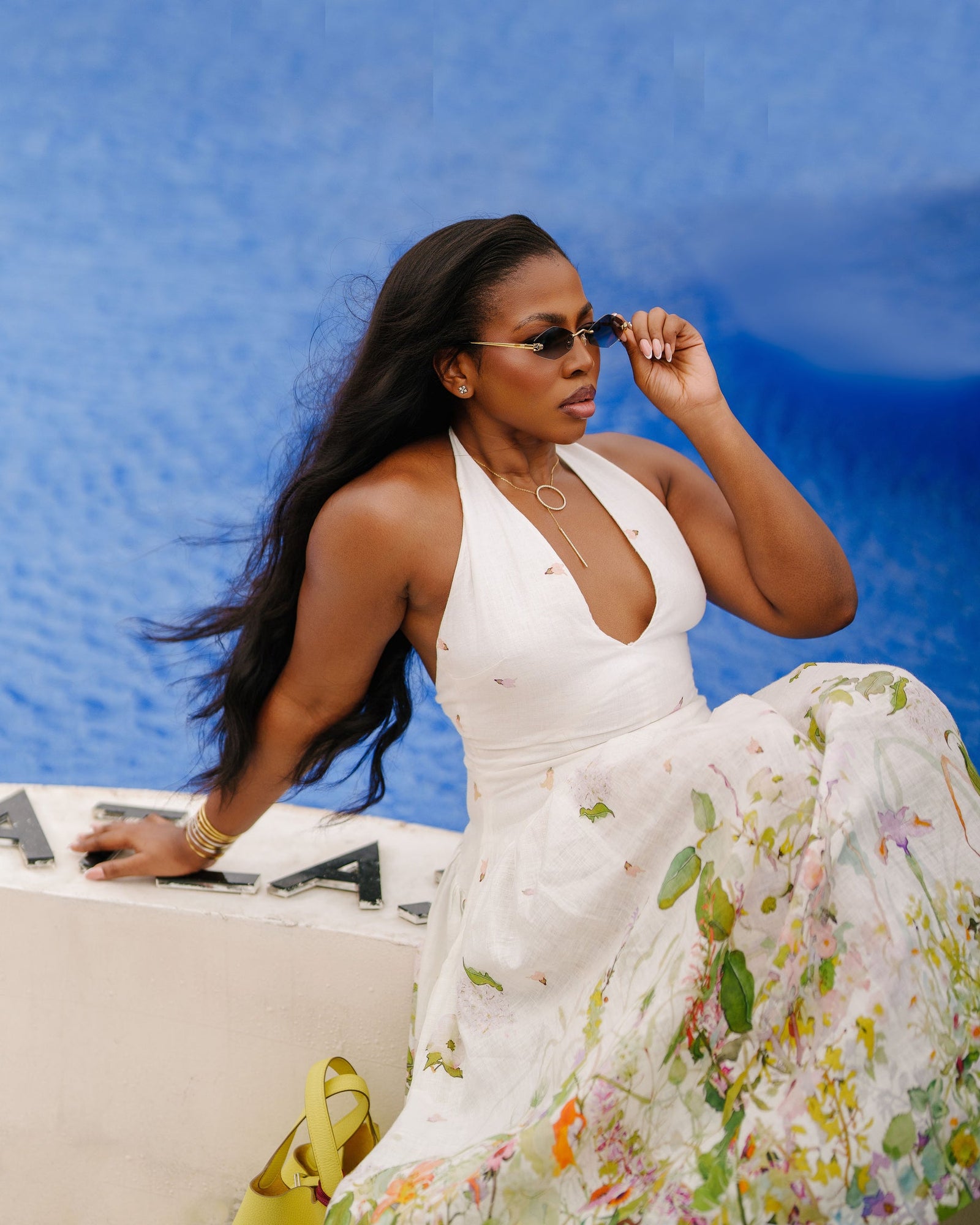 PALAIS LINEN MIDI ALTER DRESS MULTICOLOR