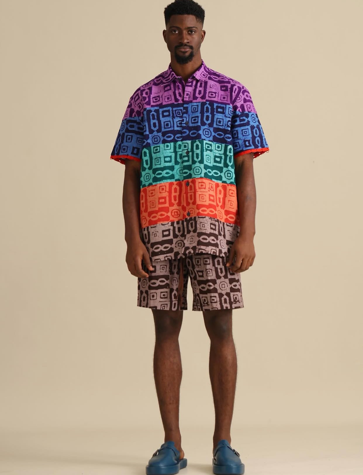 COLOR BLOCKING ADIRE PANELED TOP