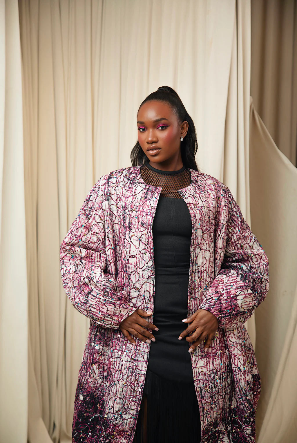 YARNED COCOON COAT