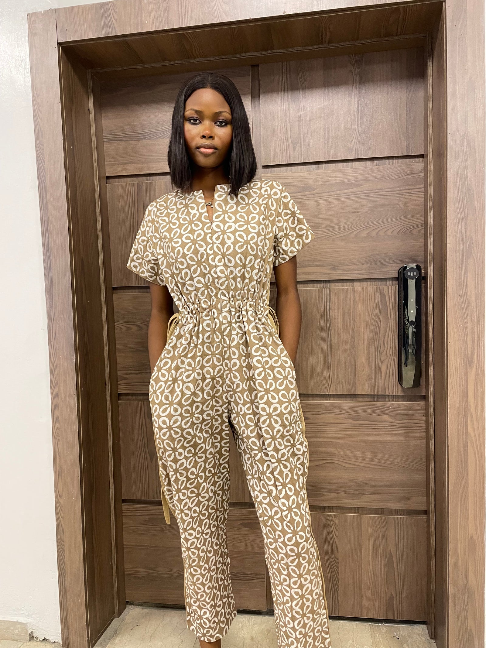 SARO LIGHT BROWN JUMPSUIT