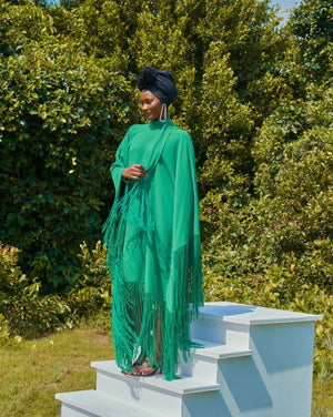 Amaya High Neck Kaftan (Green)