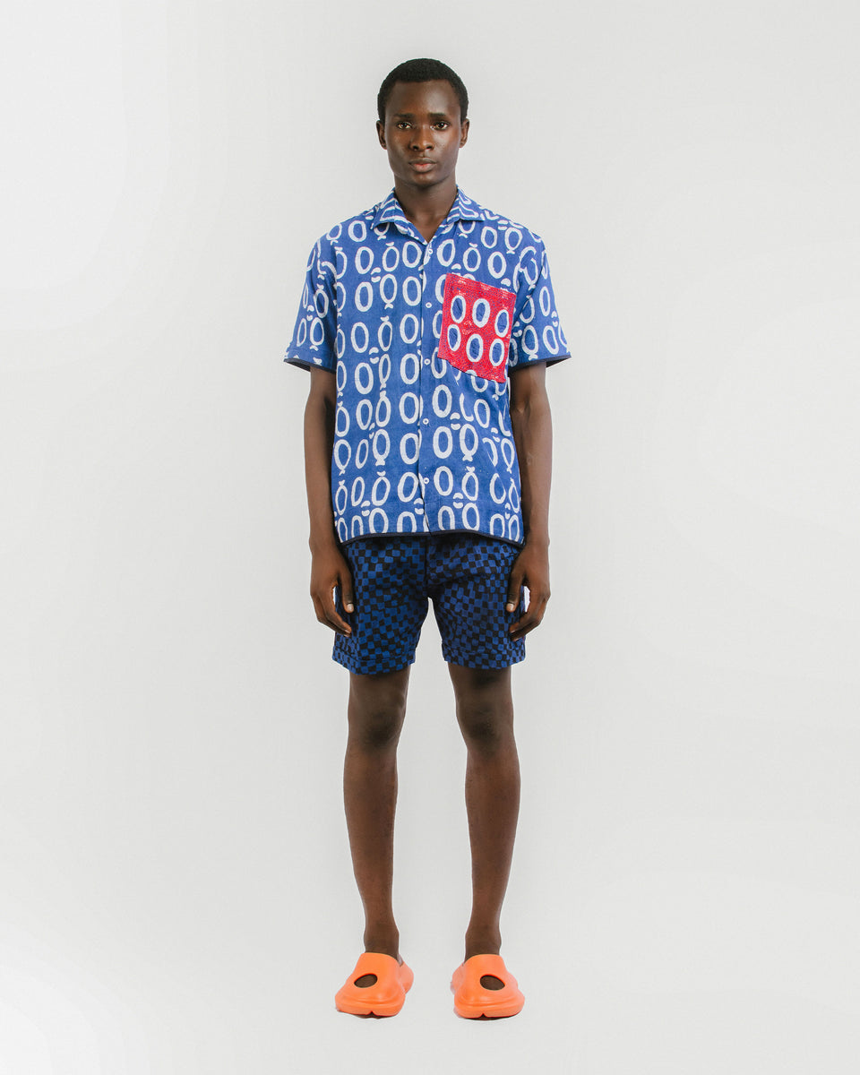 OH OH BLUE SHIRT WITH EMBROIDERY POCKET