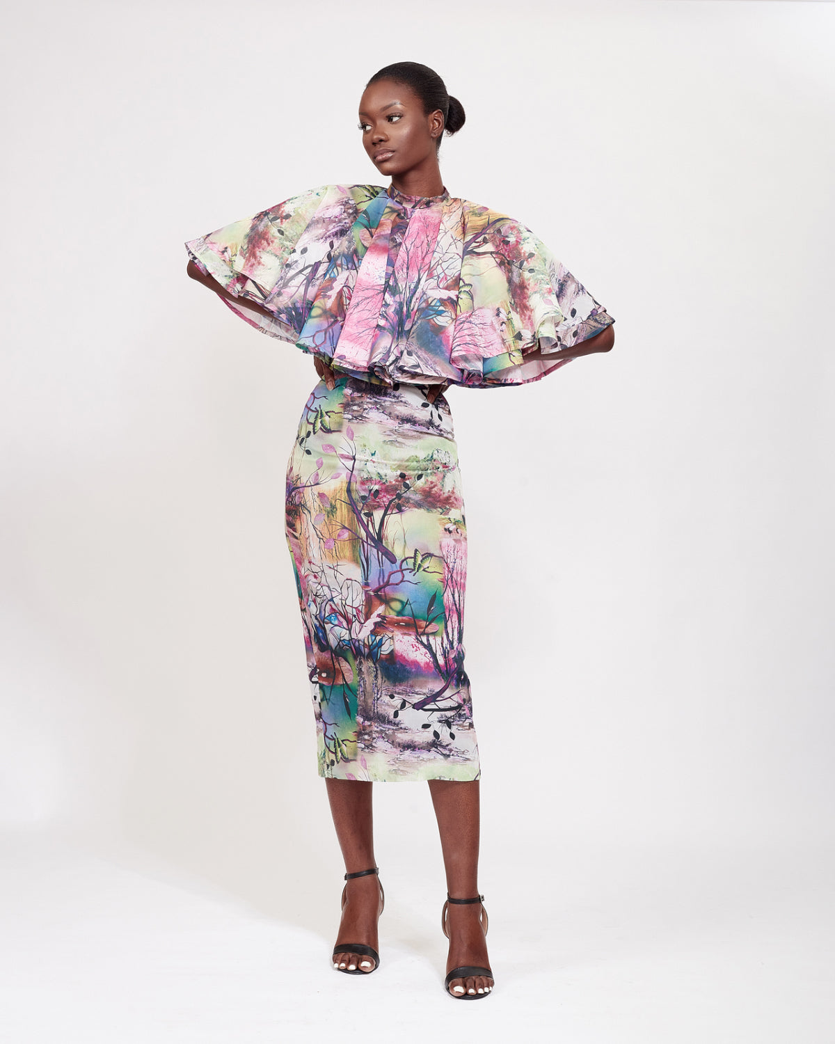 Olivia Frill Blouse Pink - Grey x Ozinna