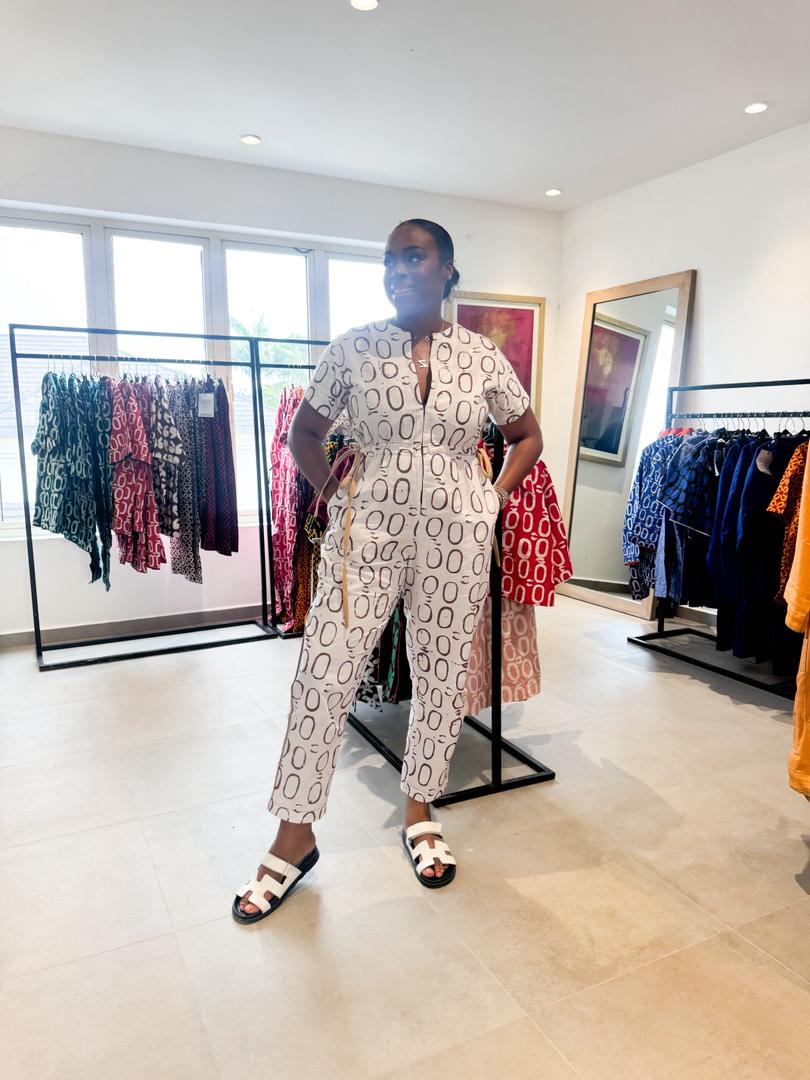 Oh Oh Beige &amp; Brown Jumpsuit