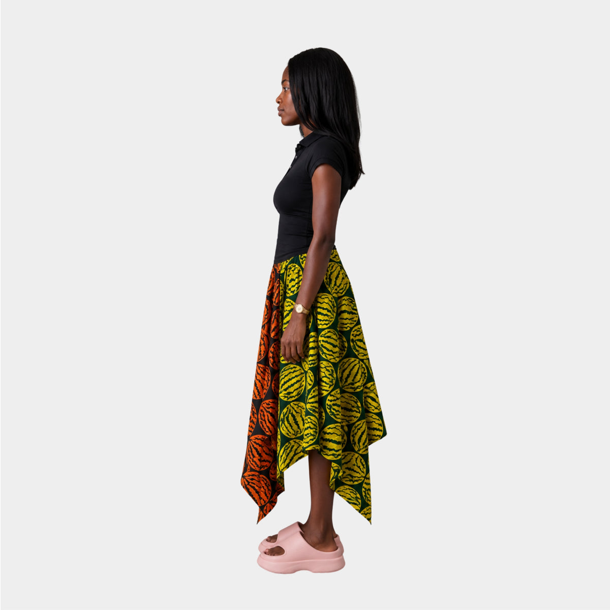 Watermelon black and green butterfly skirt