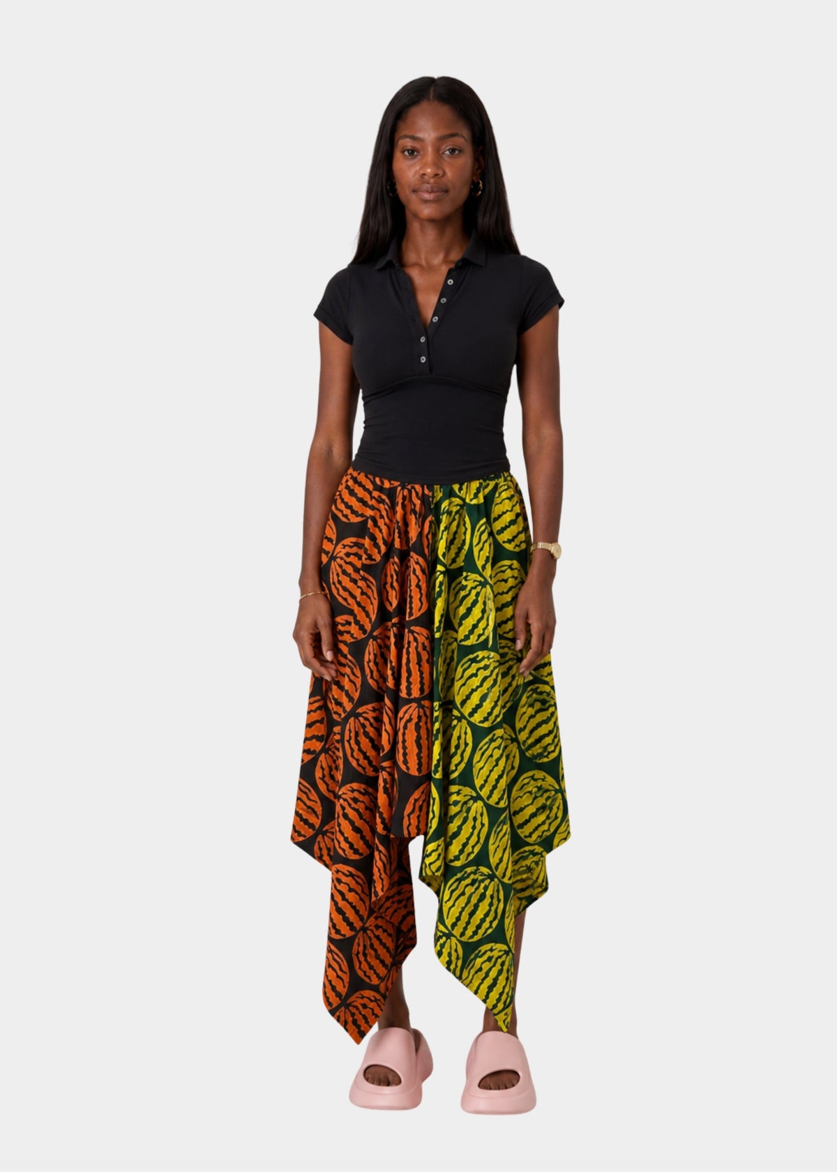 Watermelon black and green butterfly skirt