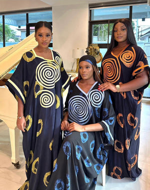 Adire Embroidery Kaftan