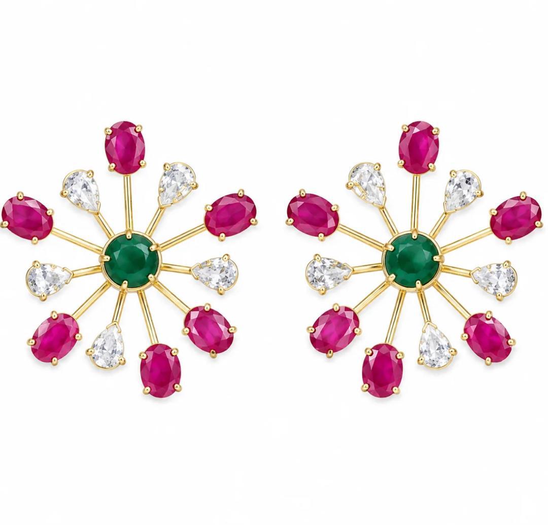 Pink Crystal Sparkler Earrings