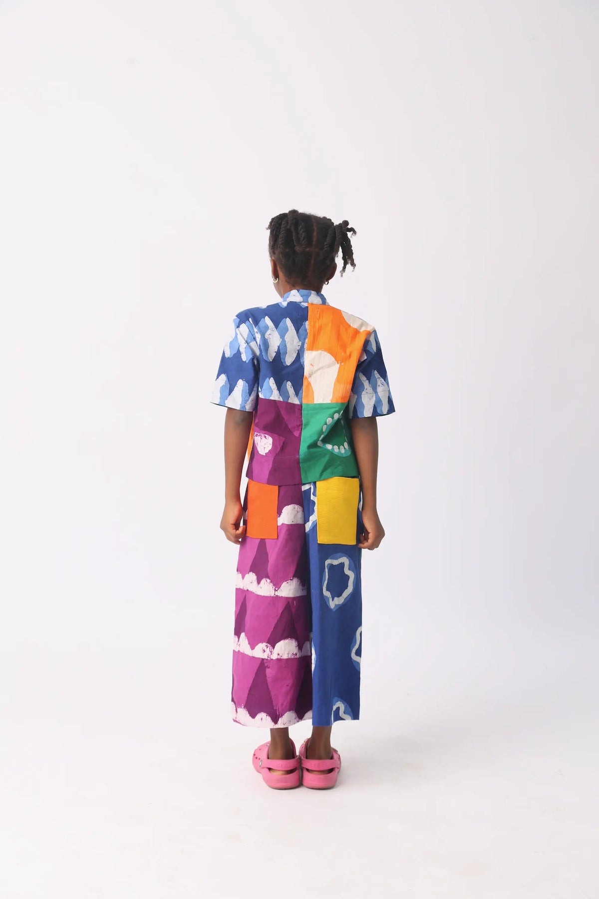 bright multicolour crop shirt
