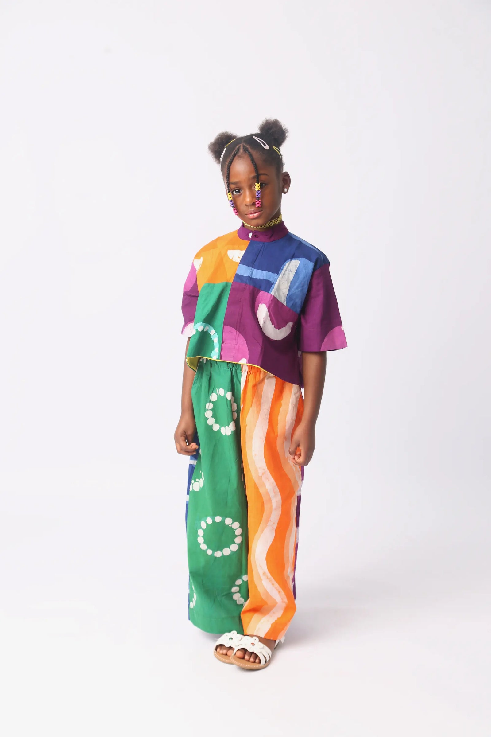 bright multicolour culottes