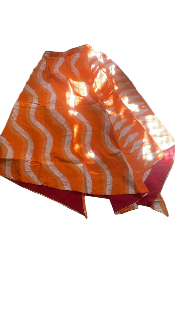white and tangerine multiprint midi iro skirt