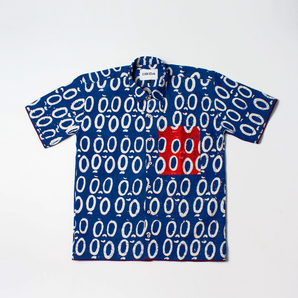 OH OH BLUE SHIRT WITH EMBROIDERY POCKET