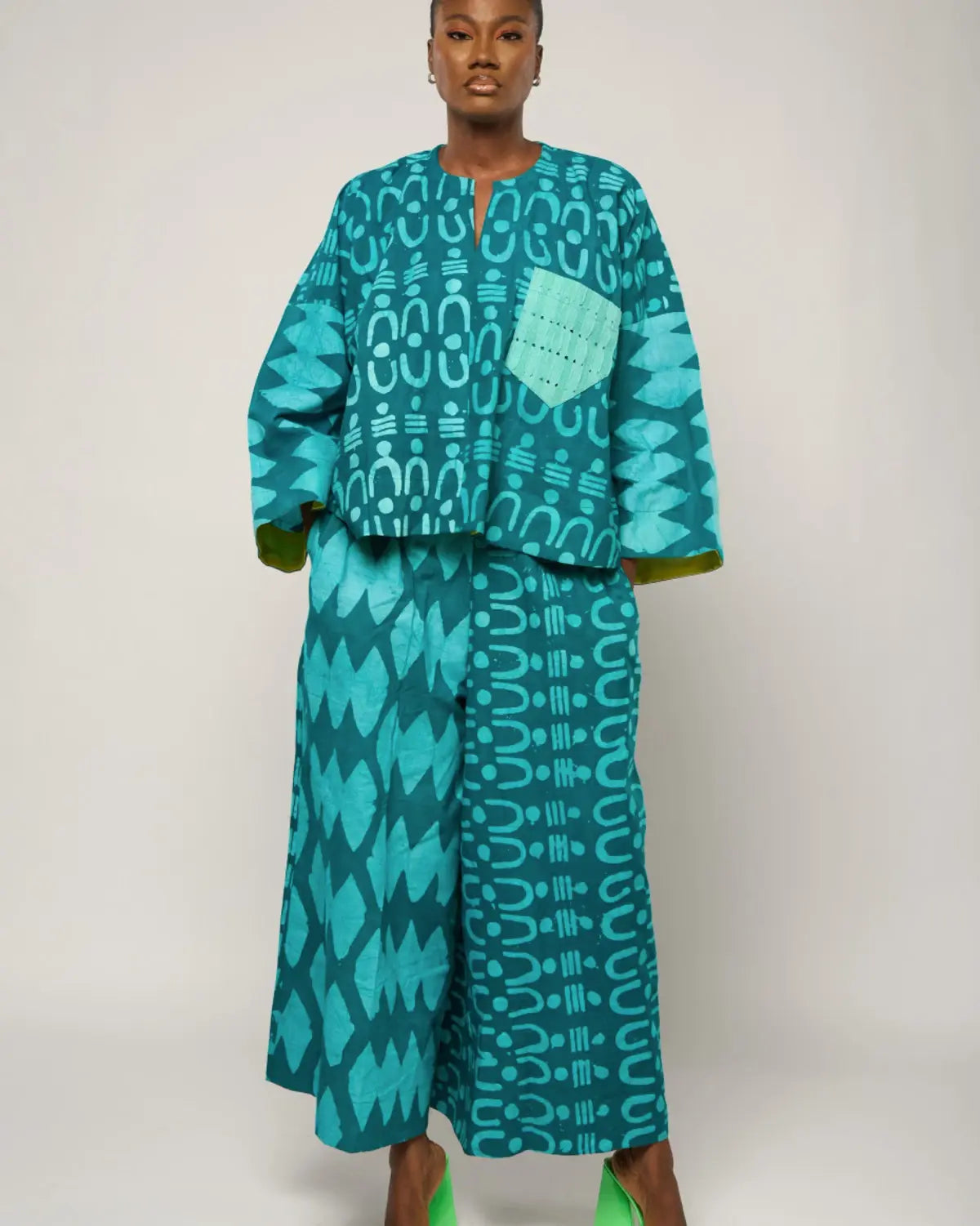 green an green multiprint buba culottes