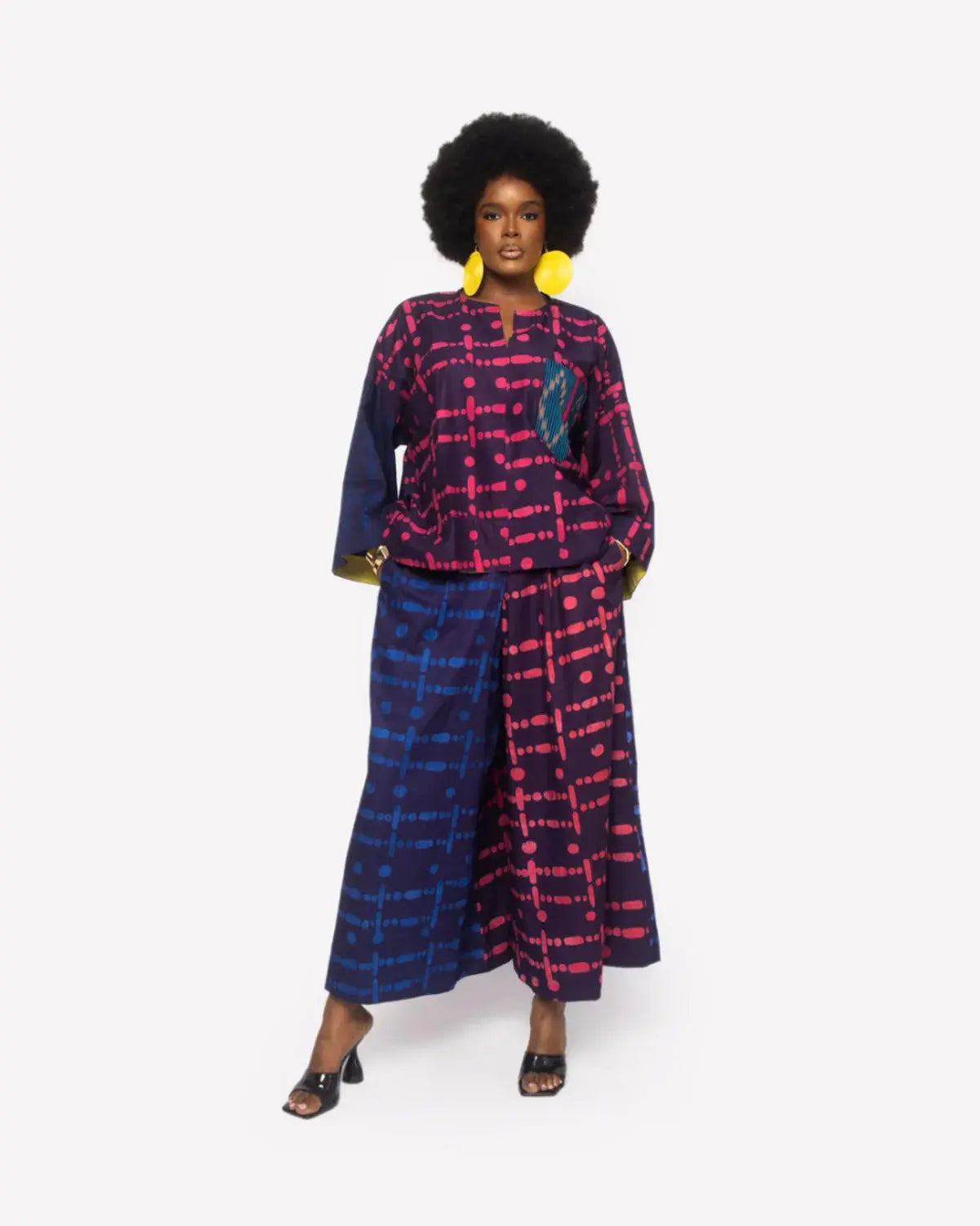 pink and blue multicolour buba culottes