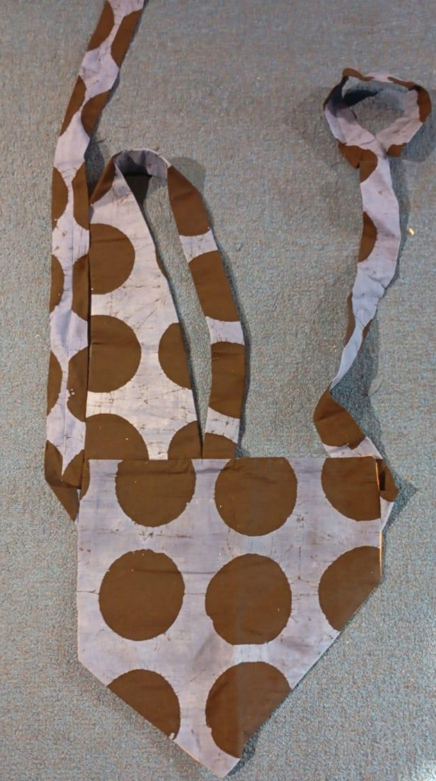 blue and black polka bib