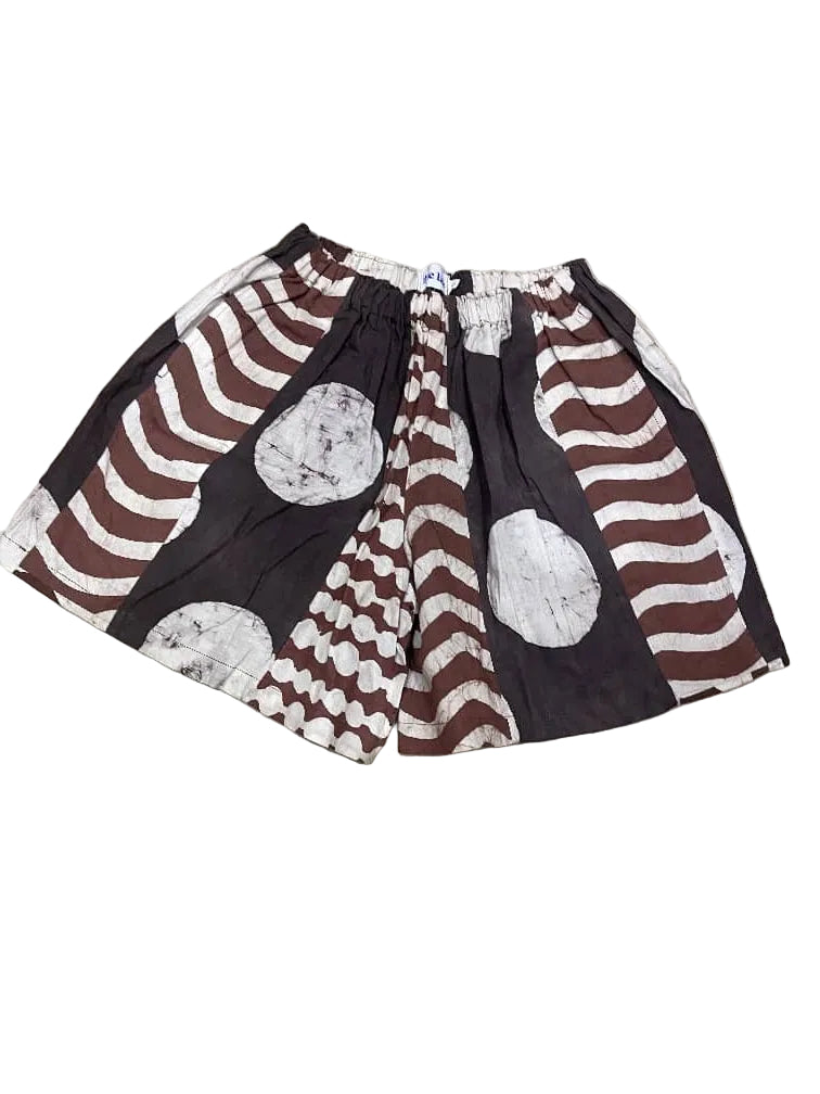 oni brown and light brown multiprint shorts