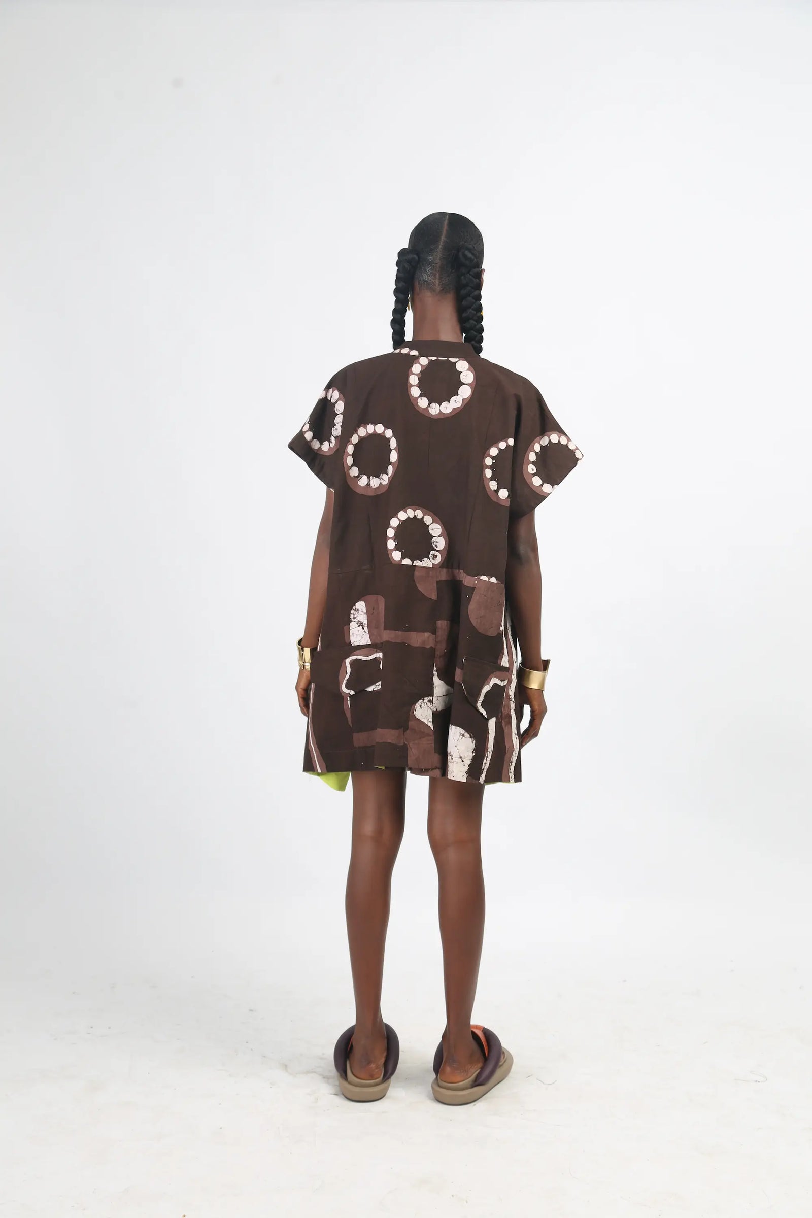 white and brown multiprint osaka top