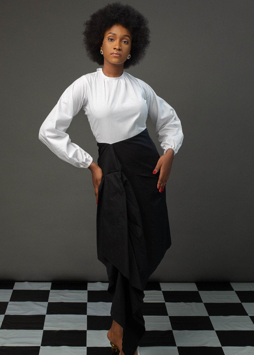 Laide Fash x Ozinna Gathered Shirt Dress